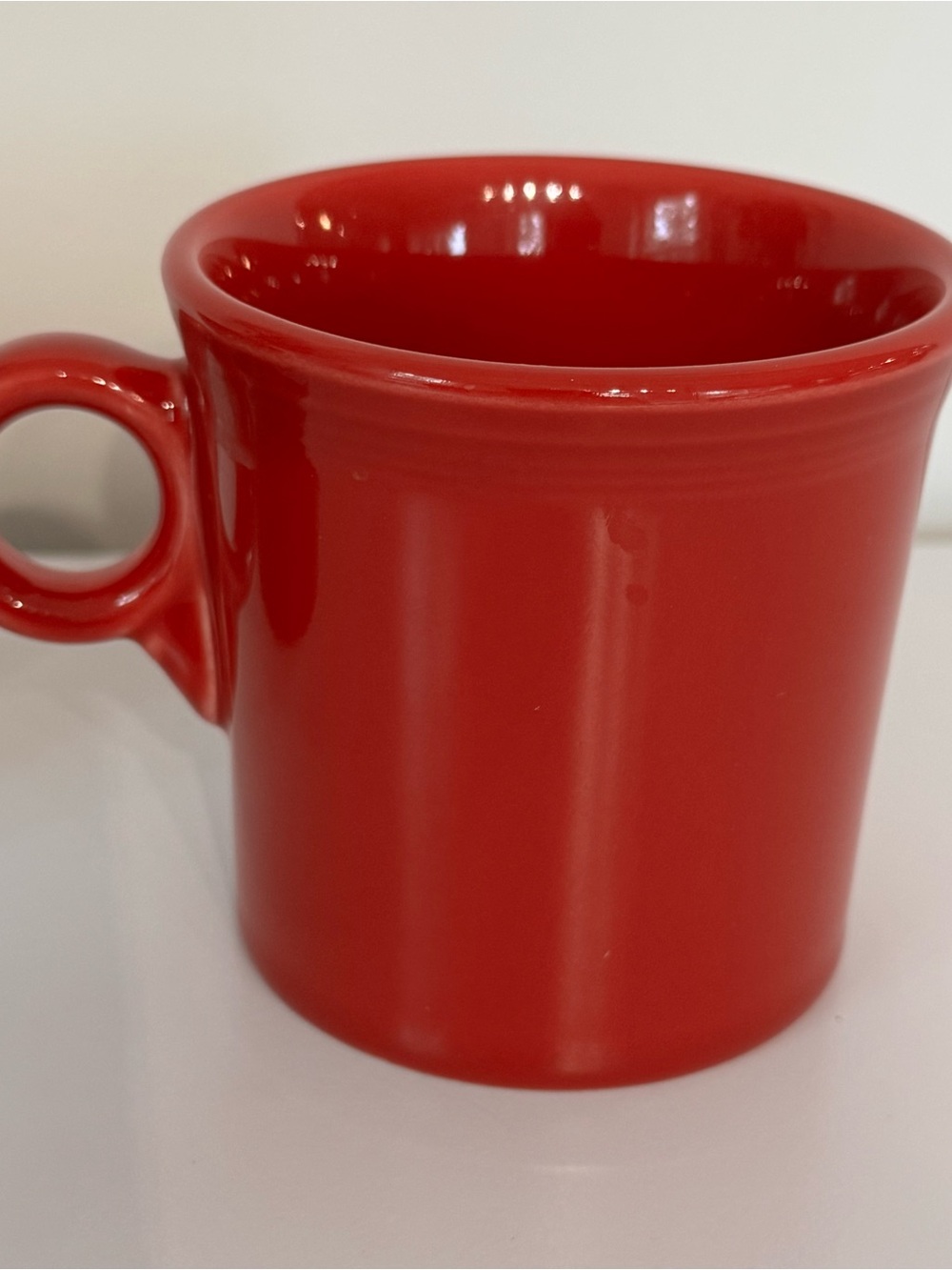 Set of 2 Fiesta O Ring-Handle Coffee Tea Mugs Red & Burgundy HLC - Picture 7 of 8